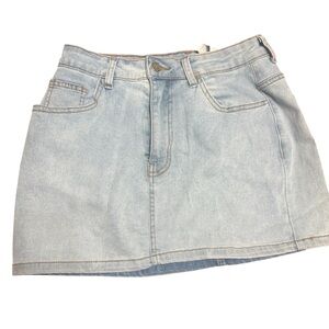SHEIN Light‎ Wash Denim Mini Skirt